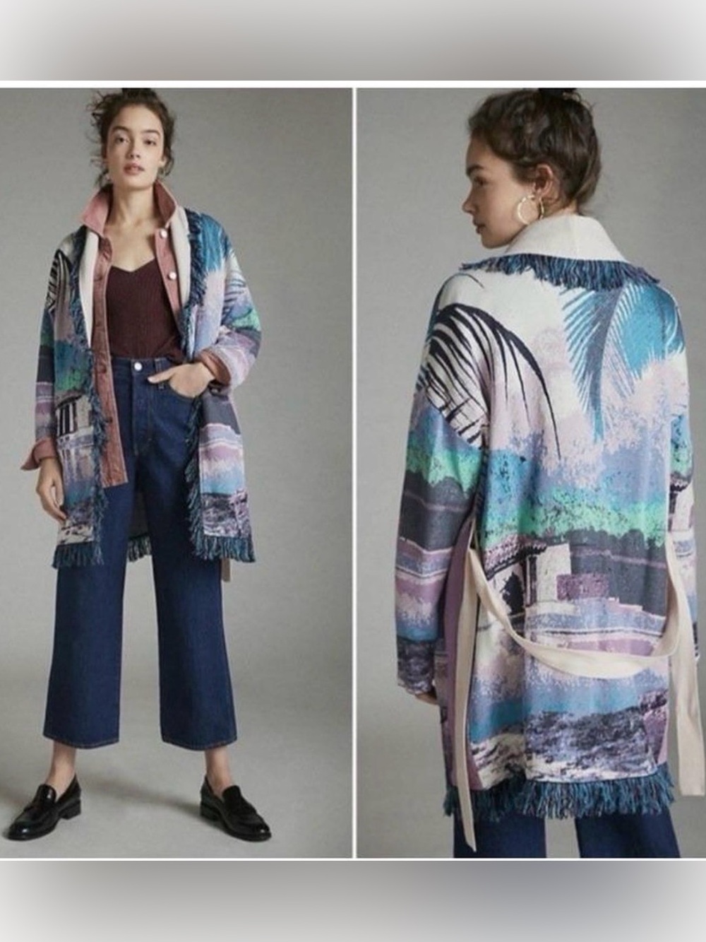 Aldo Martins Multi‑Color Fringe Open Cardigan